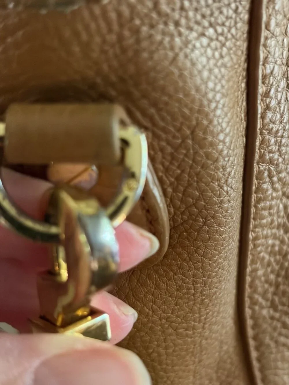 Tory Burch Amanda Tan Leather Tote Handbag Satchel